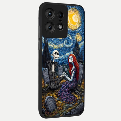  Eternal Night Love back cover For Moto Edge50 Pro slim fit glass case with vibrant aesthetic design
