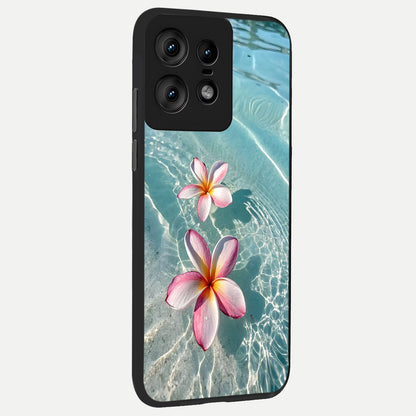  Floating Bloom Bliss back cover For Moto Edge50 Pro slim fit glass case with vibrant aesthetic design
