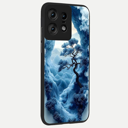  Frozen Serenity Gate back cover For Moto Edge50 Pro slim fit glass case with vibrant aesthetic design