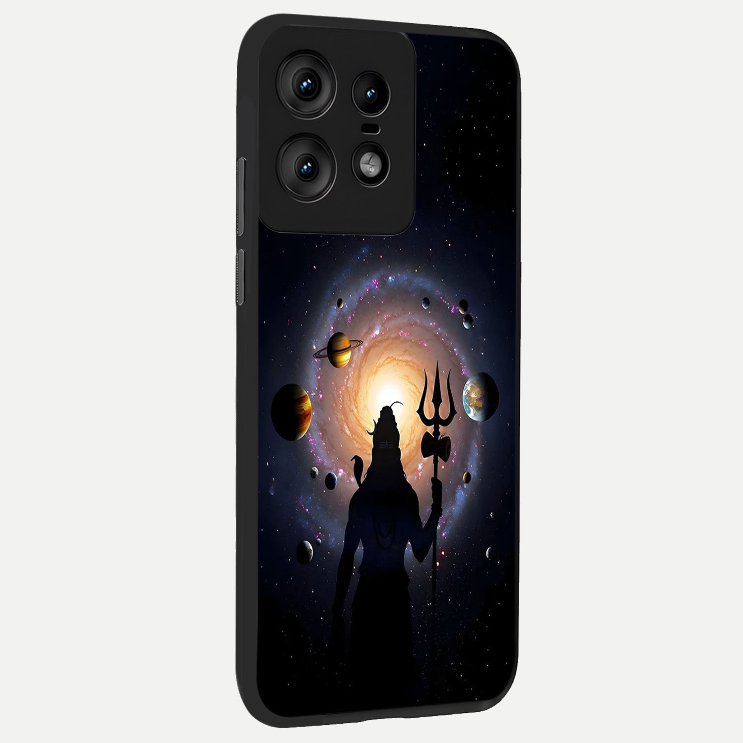  Galactic Shiva Vision back cover For Moto Edge50 Pro slim fit glass case with vibrant aesthetic design