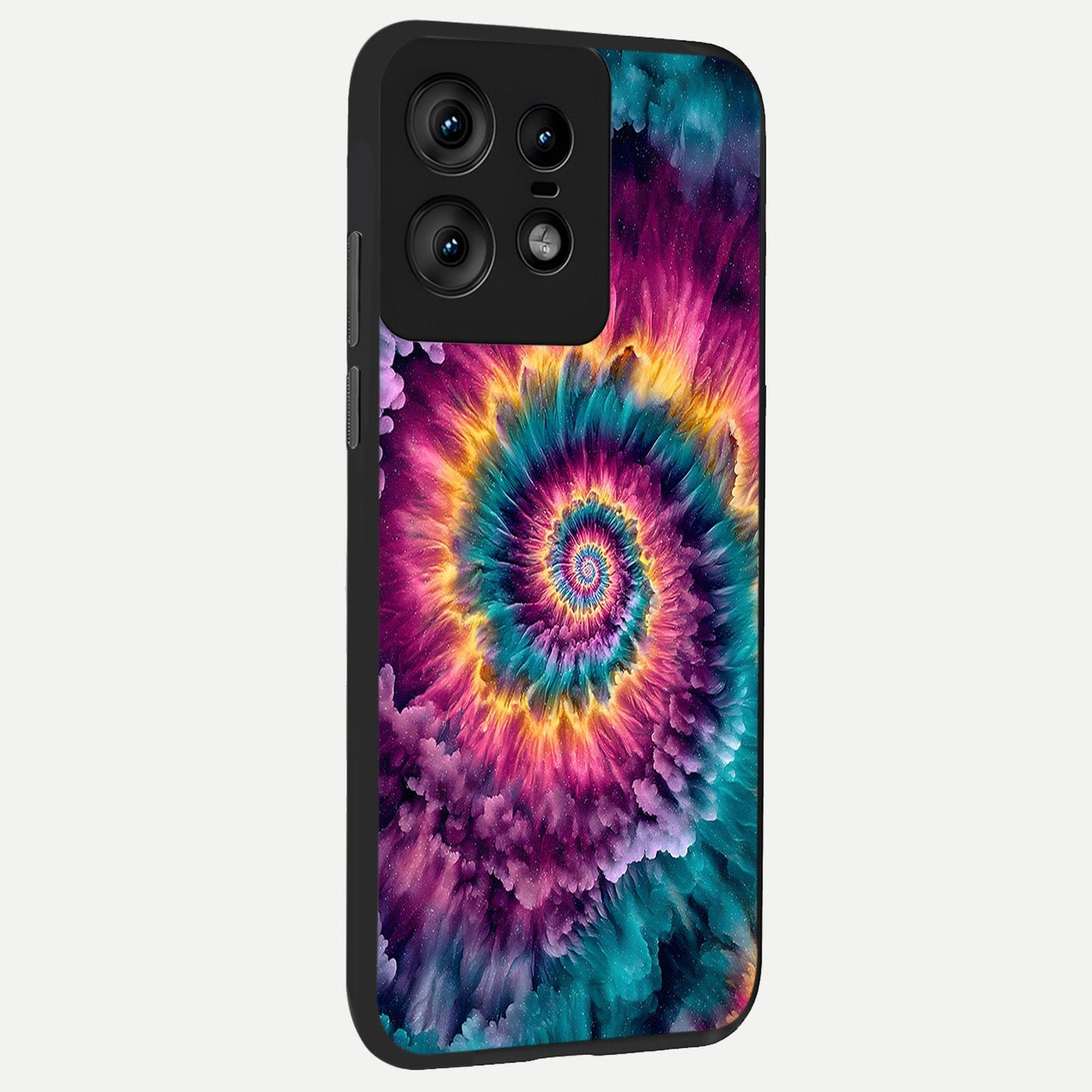  Galactic Spiral Burst back cover For Moto Edge50 Pro slim fit glass case with vibrant aesthetic design