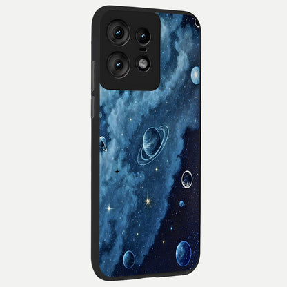  Galaxy Dream Space back cover For Moto Edge50 Pro slim fit glass case with vibrant aesthetic design