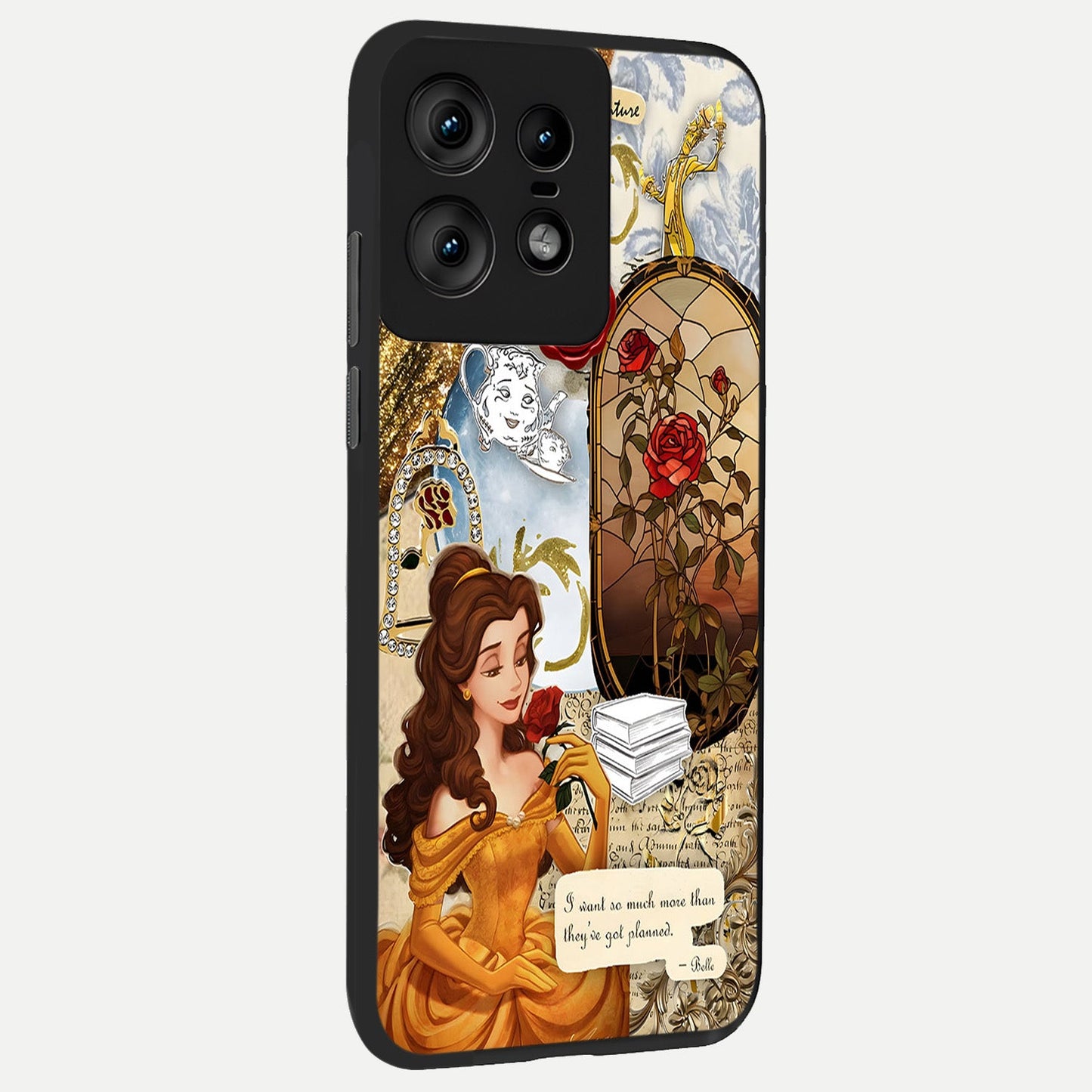  Golden Dream Belle back cover For Moto Edge50 Pro slim fit glass case with vibrant aesthetic design