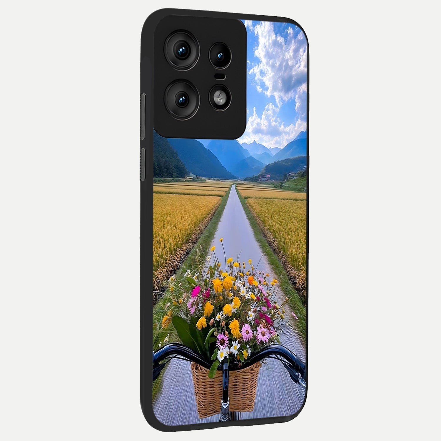  Golden Field Journey back cover For Moto Edge50 Pro slim fit glass case with vibrant aesthetic design