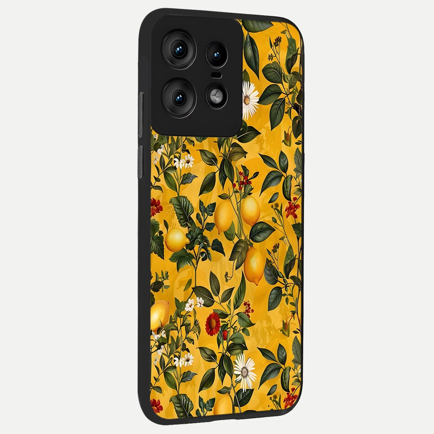  Golden Lemon Field back cover For Moto Edge50 Pro slim fit glass case with vibrant aesthetic design