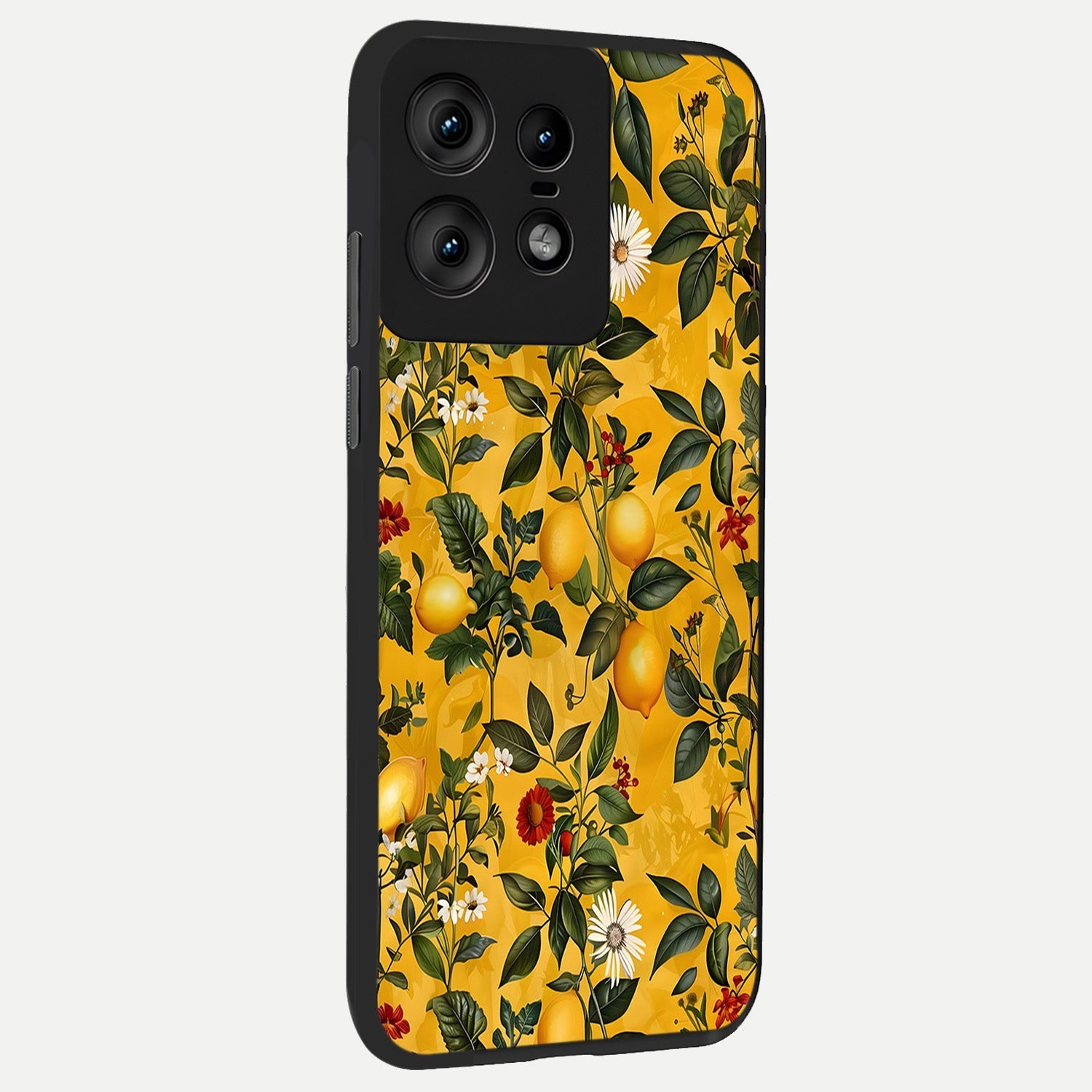  Golden Lemon Field back cover For Moto Edge50 Pro slim fit glass case with vibrant aesthetic design