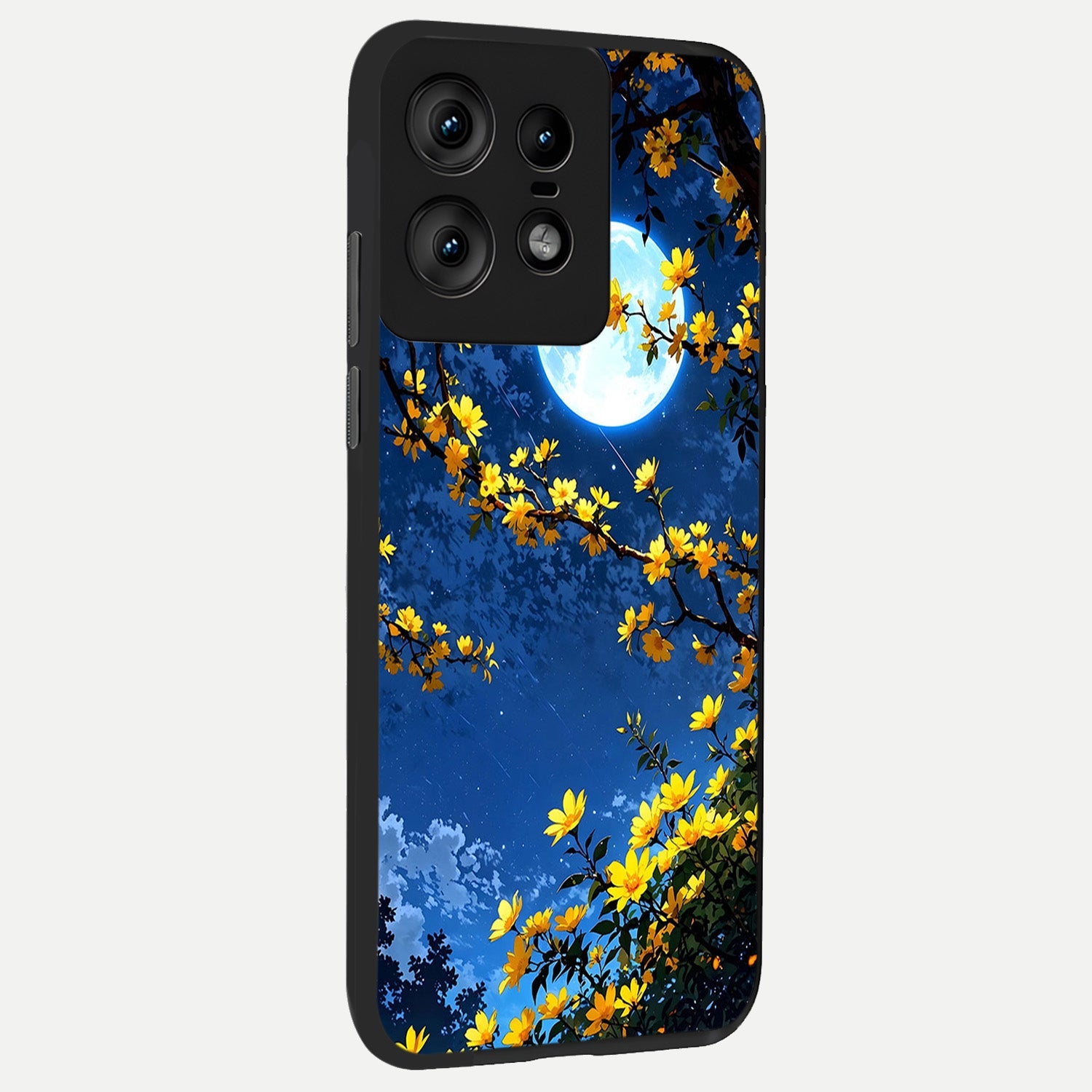  Golden Night Glow back cover For Moto Edge50 Pro slim fit glass case with vibrant aesthetic design