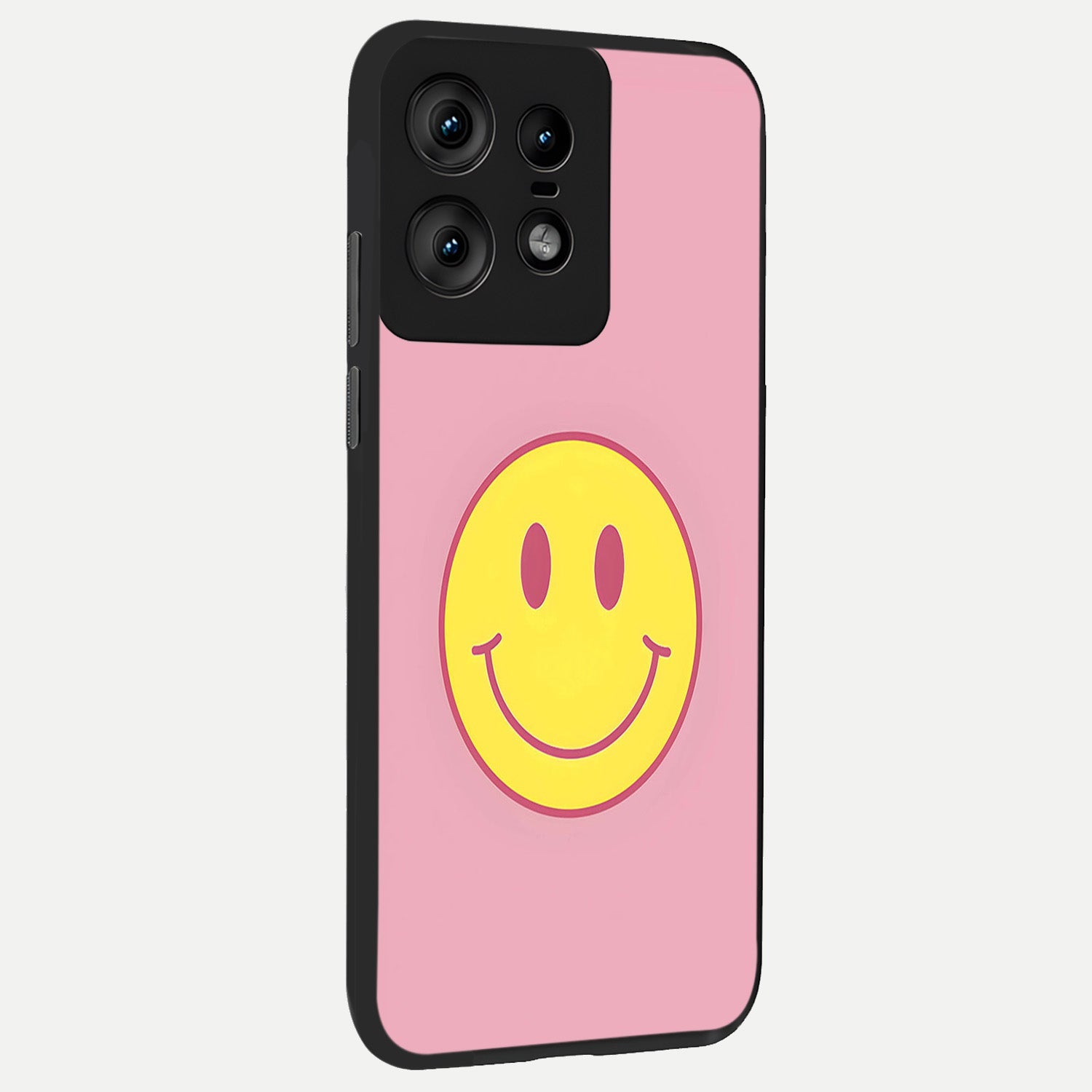  Happy Pink Mood back cover For Moto Edge50 Pro slim fit glass case with vibrant aesthetic design