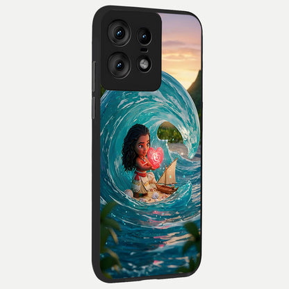  Heart of Ocean back cover For Moto Edge50 Pro slim fit glass case with vibrant aesthetic design