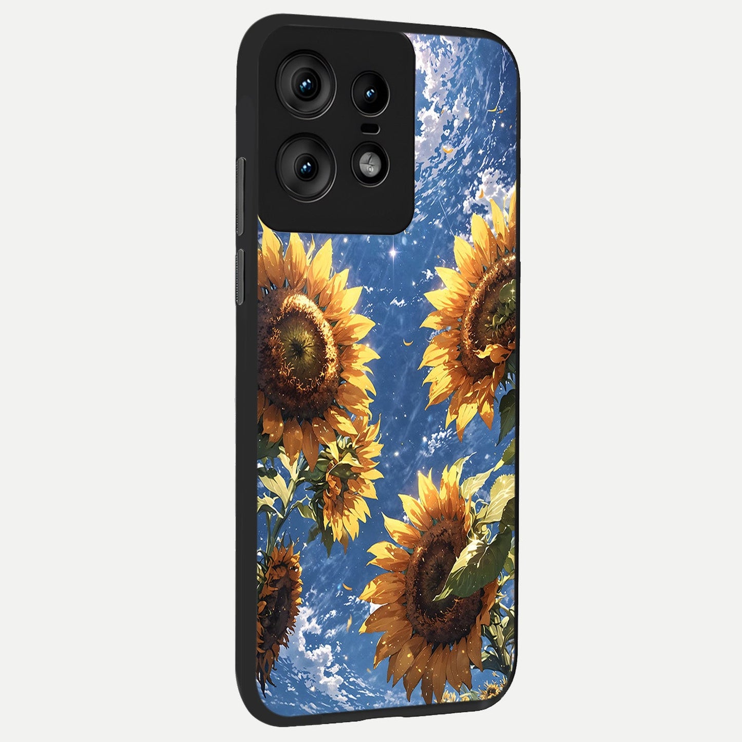  Heavenly Sunflower Rise back cover For Moto Edge50 Pro slim fit glass case with vibrant aesthetic design