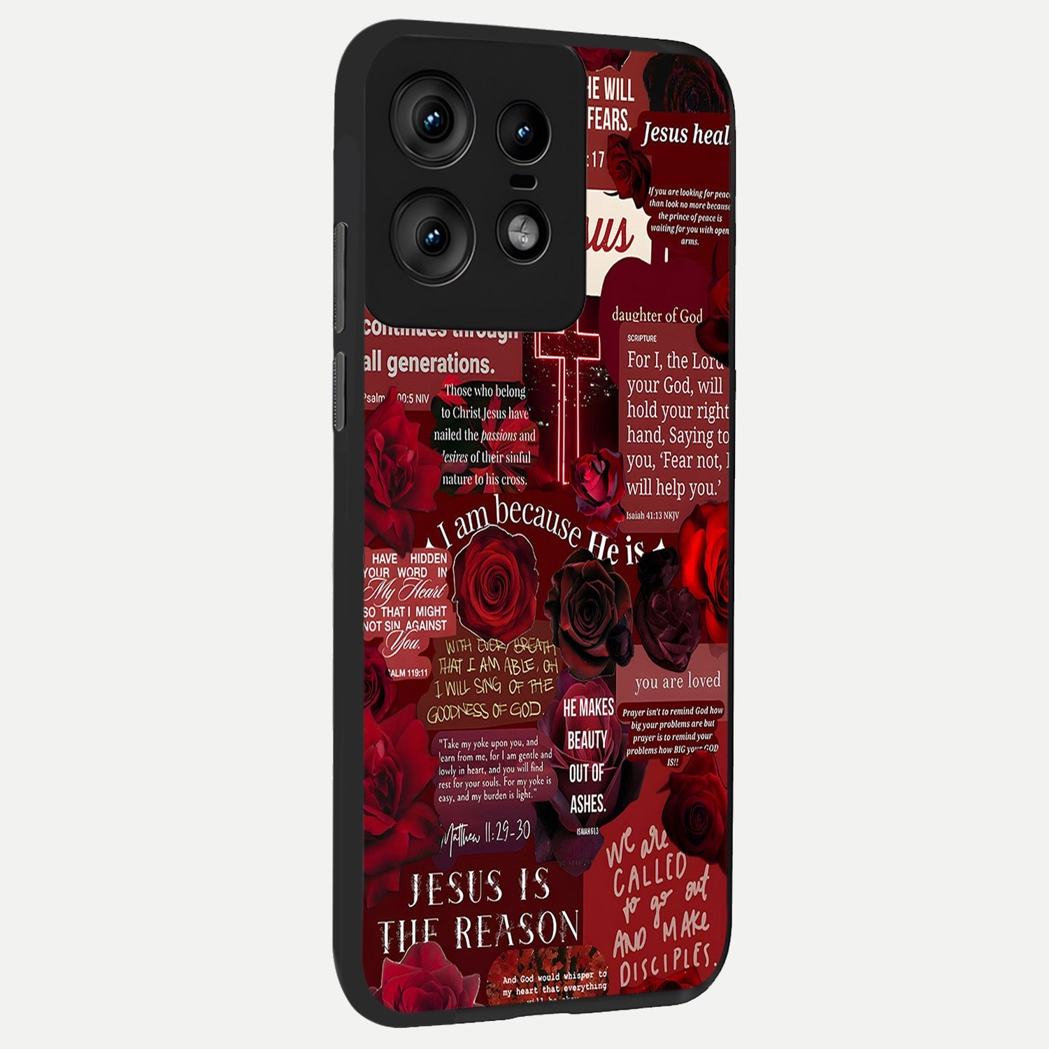  Jesus Love Heals back cover For Moto Edge50 Pro slim fit glass case with vibrant aesthetic design