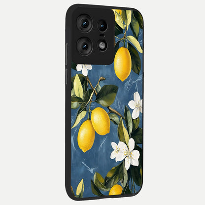  Lemon Dream Garden back cover For Moto Edge50 Pro slim fit glass case with vibrant aesthetic design