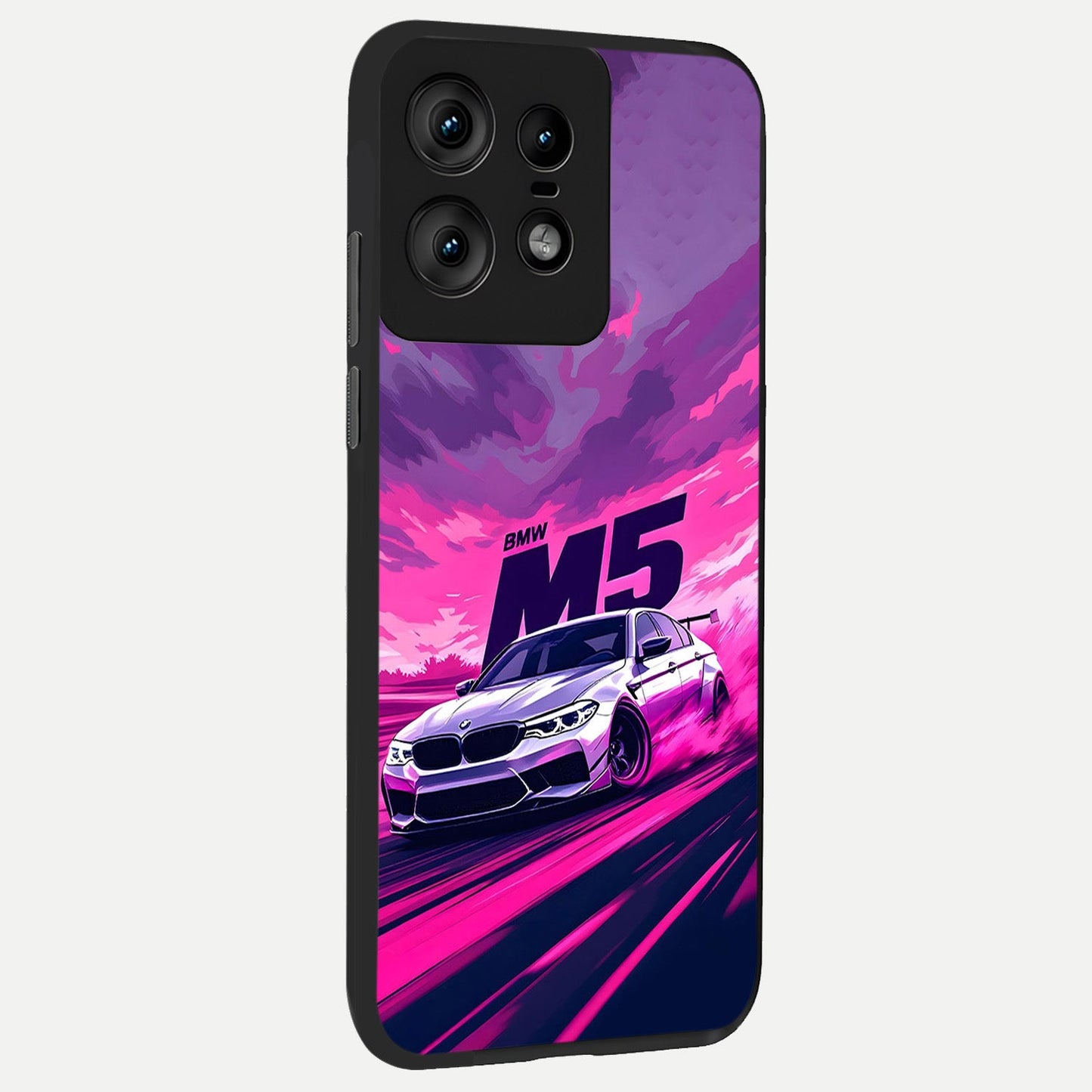  MS Neon Car back cover For Moto Edge50 Pro slim fit glass case with vibrant aesthetic design