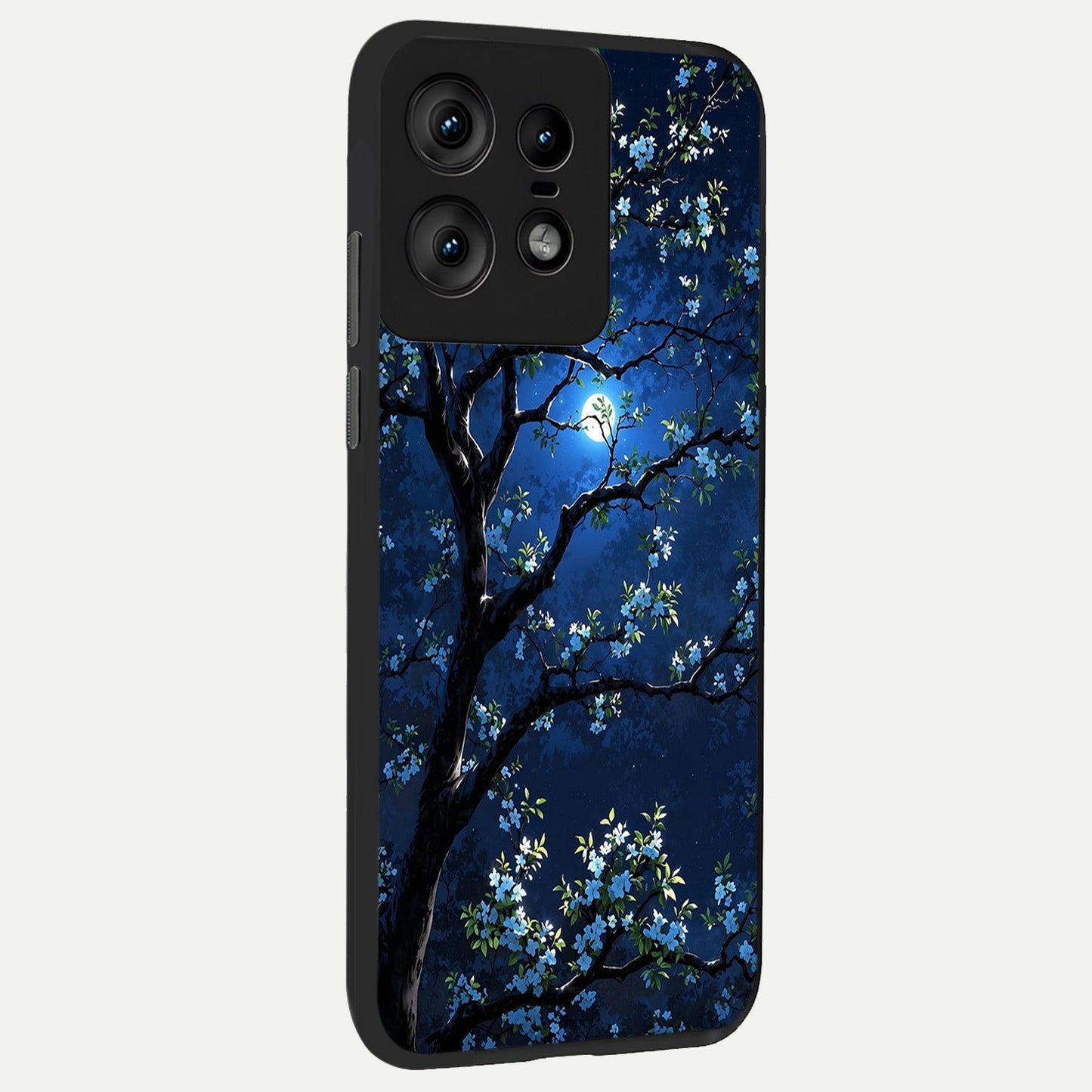  Mystic Floral Night back cover For Moto Edge50 Pro slim fit glass case with vibrant aesthetic design