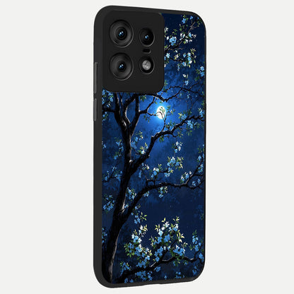  Mystic Floral Night back cover For Moto Edge50 Pro slim fit glass case with vibrant aesthetic design