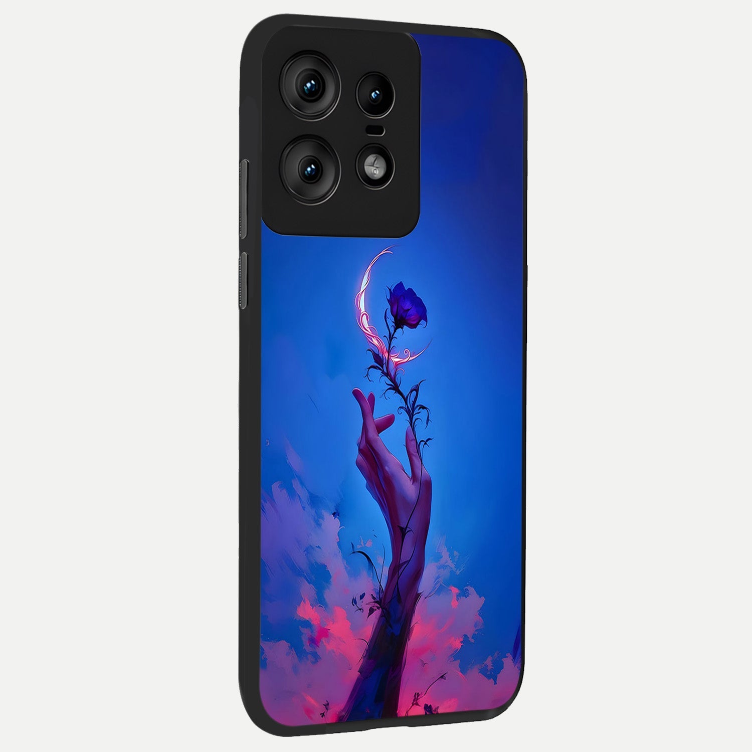  Mystic Hand back cover For Moto Edge50 Pro slim fit glass case with vibrant aesthetic design