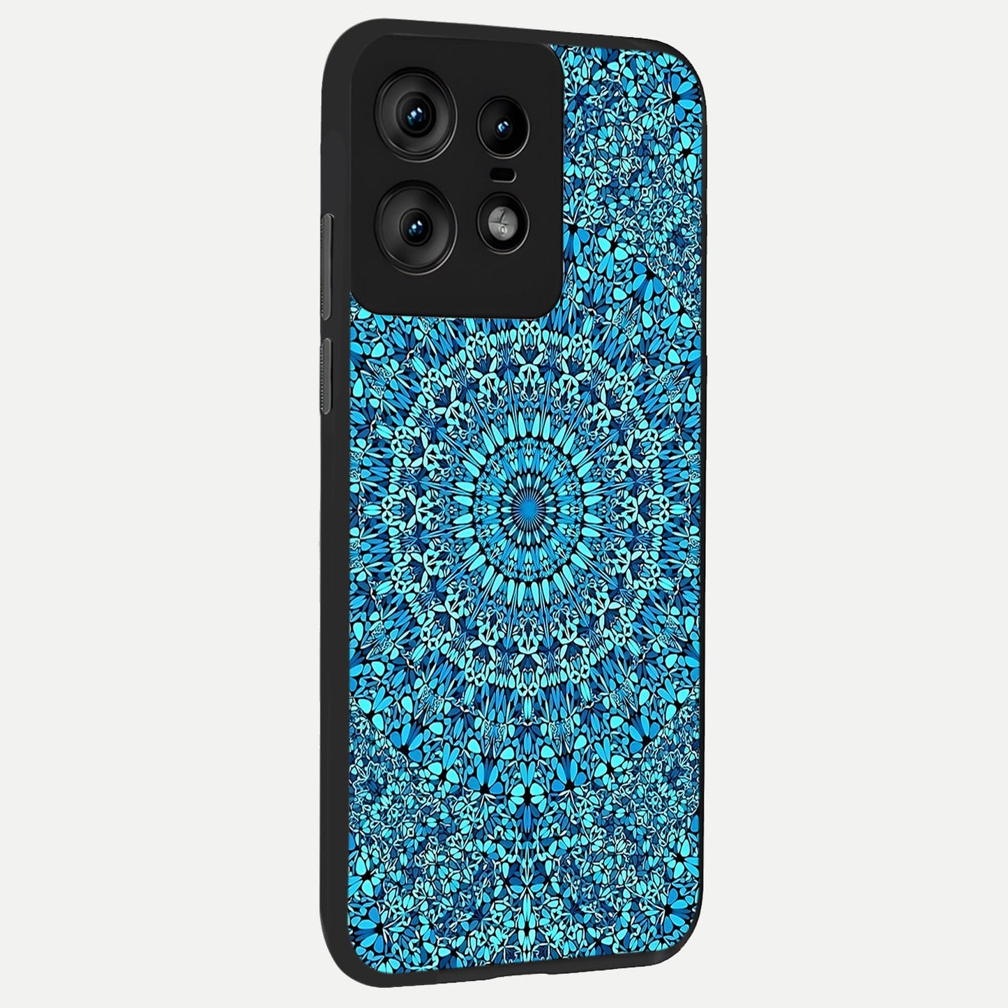  Ocean Bloom Mandala back cover For Moto Edge50 Pro slim fit glass case with vibrant aesthetic design