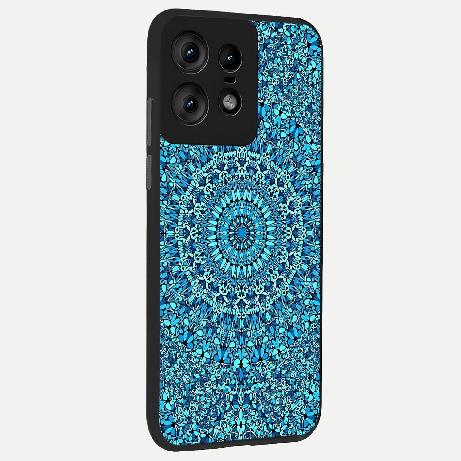  Ocean Bloom Mandala back cover For Moto Edge50 Pro slim fit glass case with vibrant aesthetic design