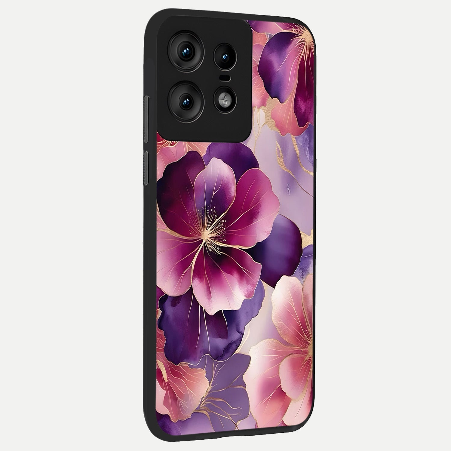  Pink Bouquet Florals back cover For Moto Edge50 Pro slim fit glass case with vibrant aesthetic design