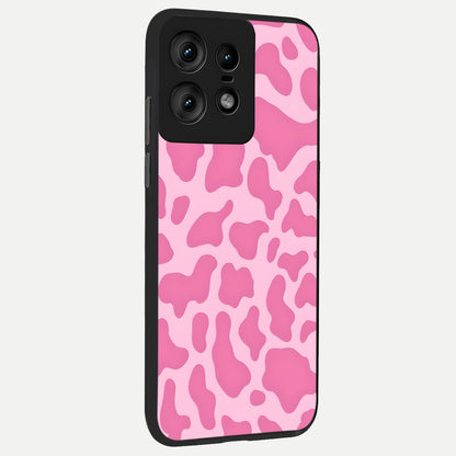  Pinkish Scenery back cover For Moto Edge50 Pro slim fit glass case with vibrant aesthetic design