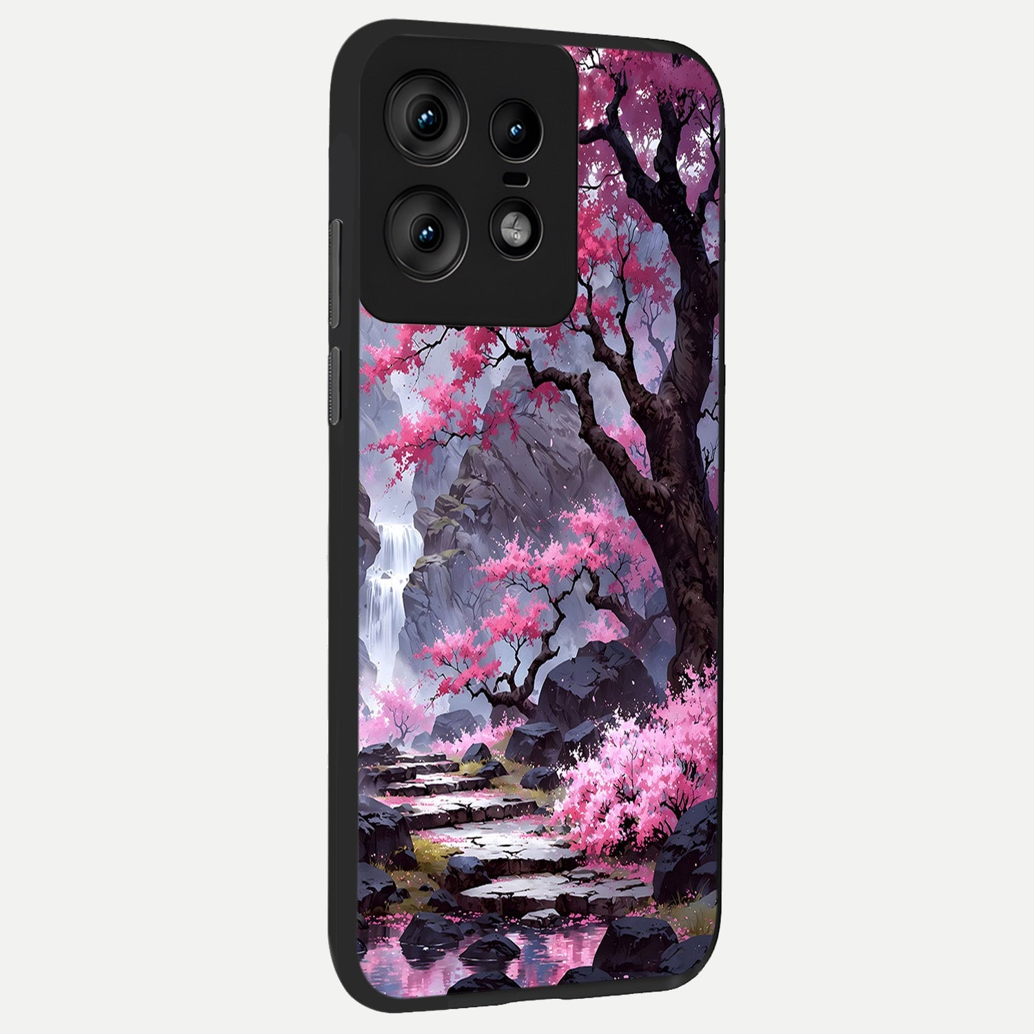  Pink Sunflower Glow back cover For Moto Edge50 Pro slim fit glass case with vibrant aesthetic design