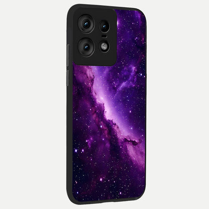  Purple Shade Sky back cover For Moto Edge50 Pro slim fit glass case with vibrant aesthetic design
