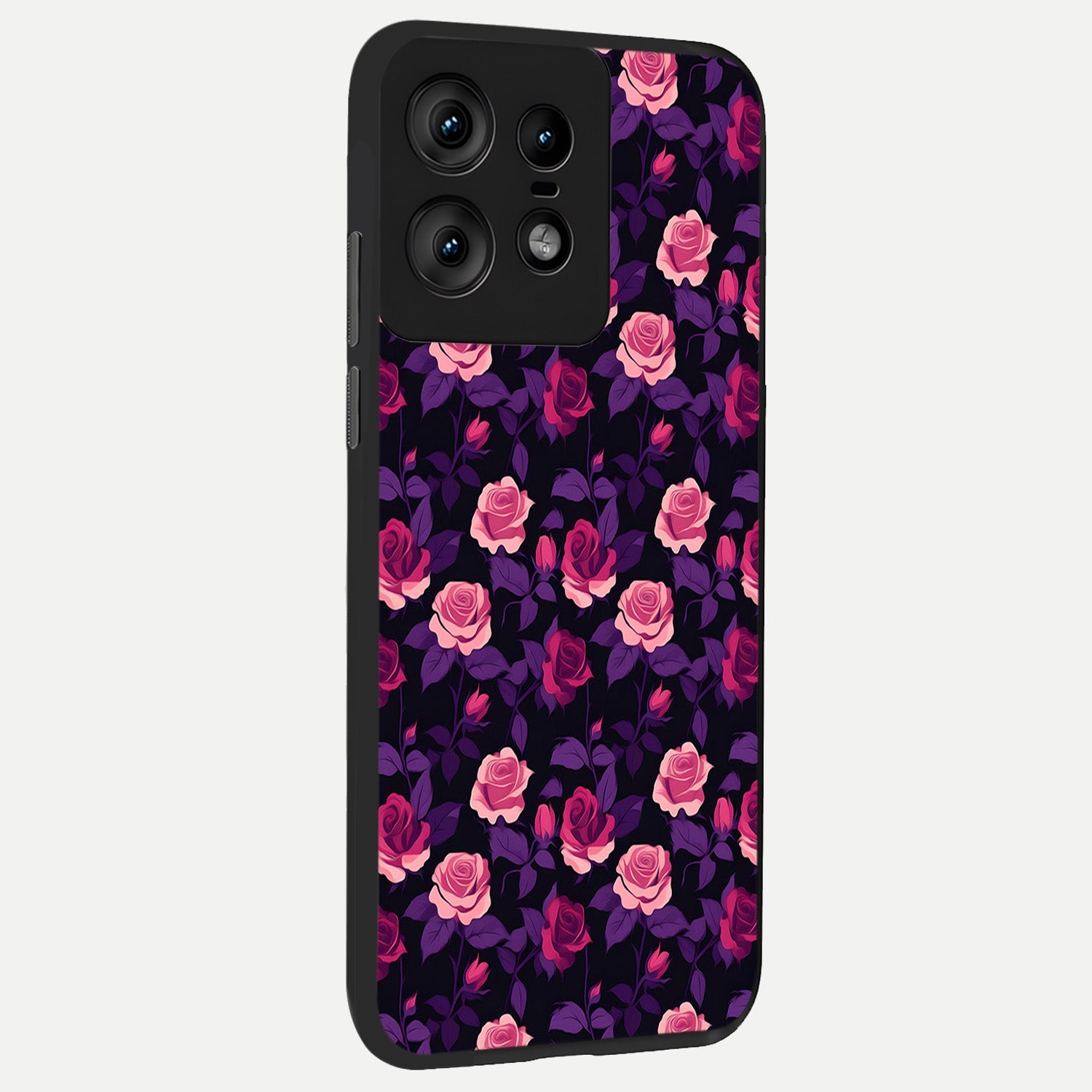  Rose Garden Twilight back cover For Moto Edge50 Pro slim fit glass case with vibrant aesthetic design