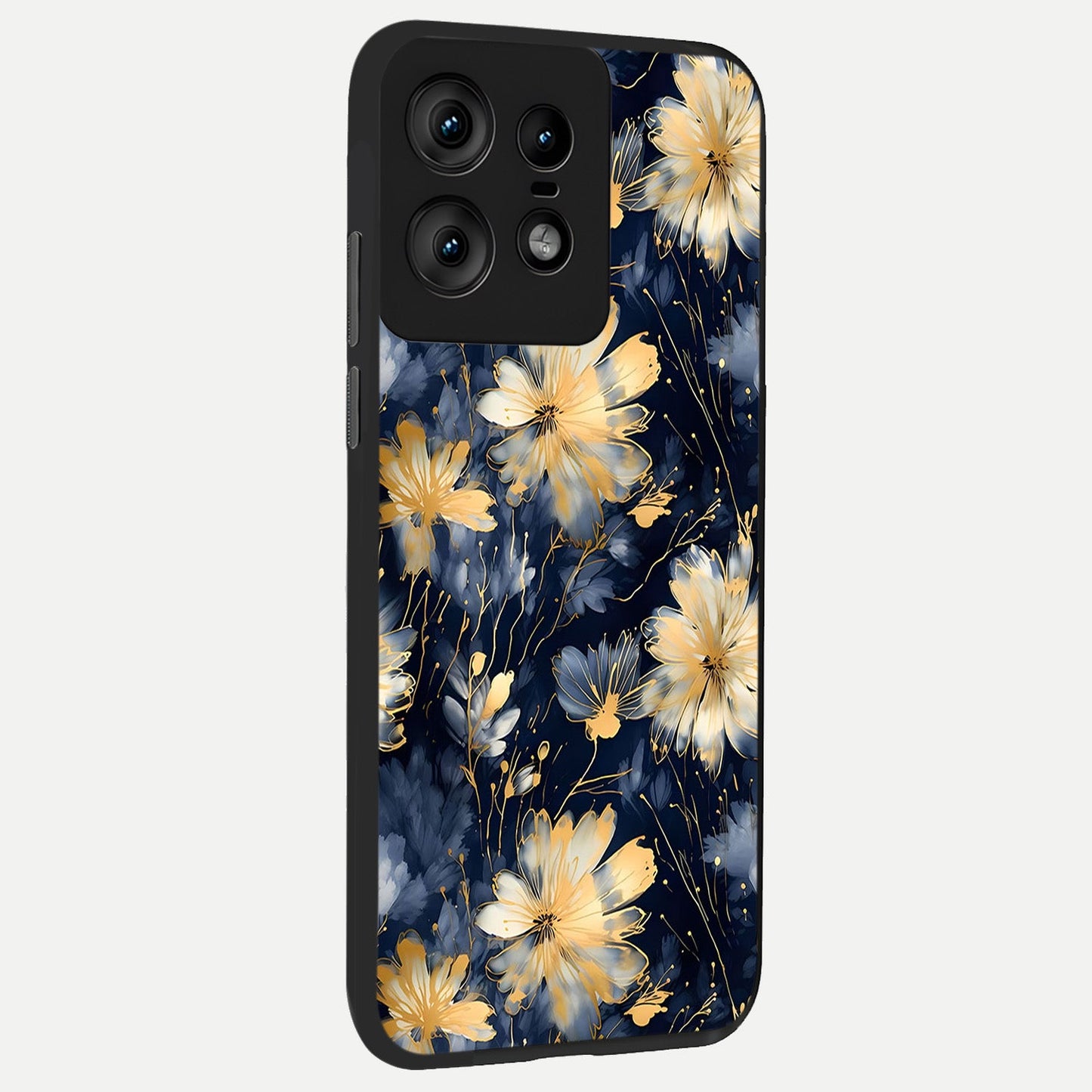  Royal Petal Dream back cover For Moto Edge50 Pro slim fit glass case with vibrant aesthetic design