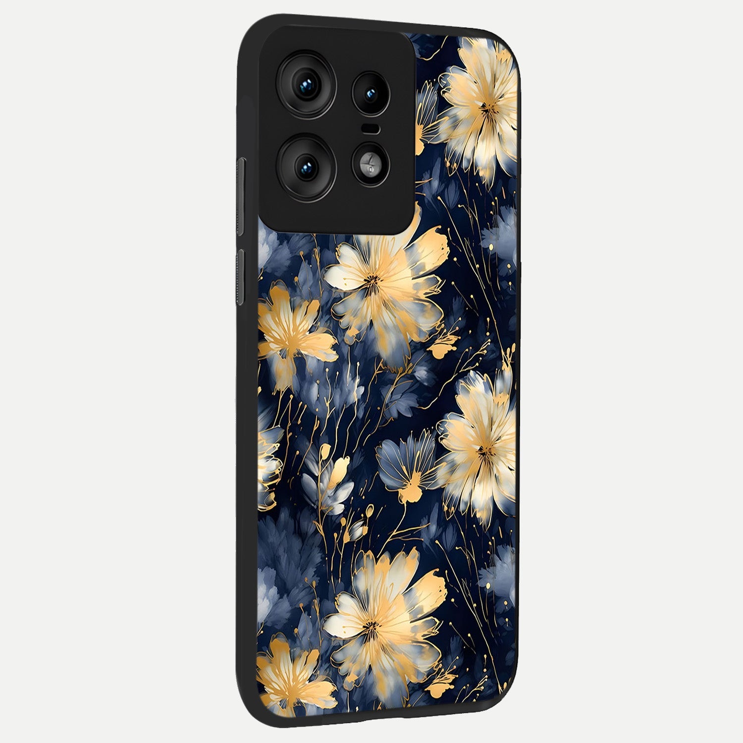  Royal Petal Dream back cover For Moto Edge50 Pro slim fit glass case with vibrant aesthetic design