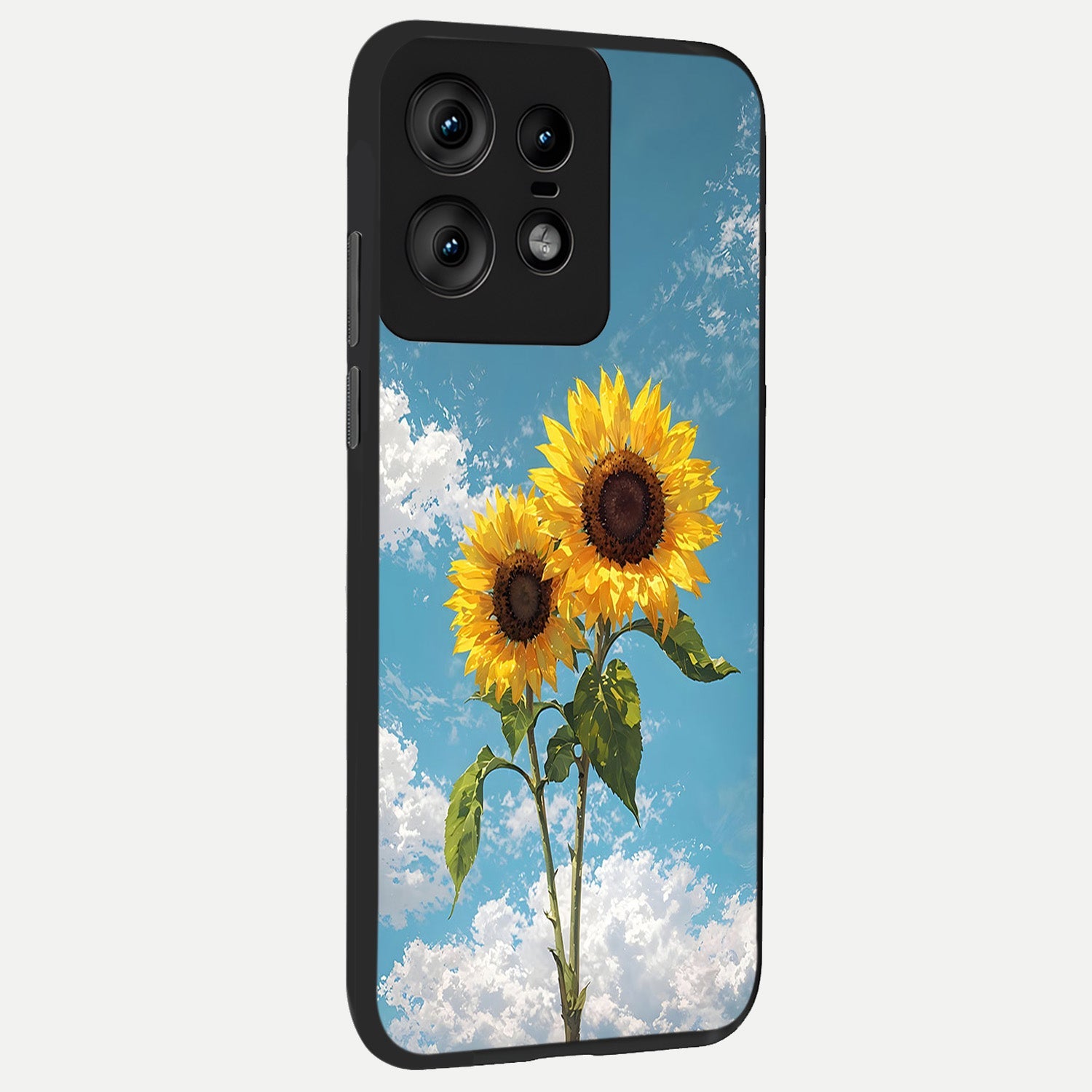  Sunlit Daisy Glow back cover For Moto Edge50 Pro slim fit glass case with vibrant aesthetic design