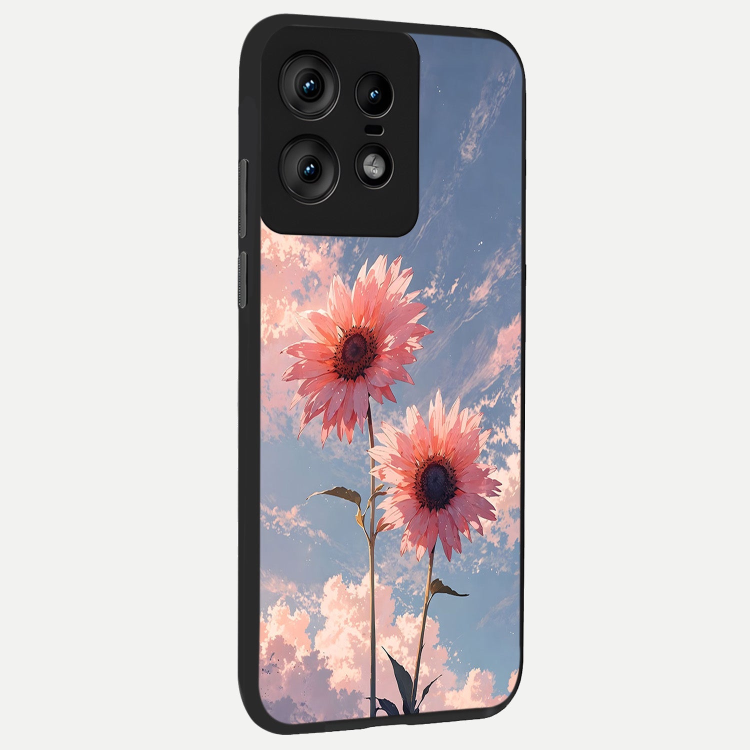  Sun Moon Balance back cover For Moto Edge50 Pro slim fit glass case with vibrant aesthetic design