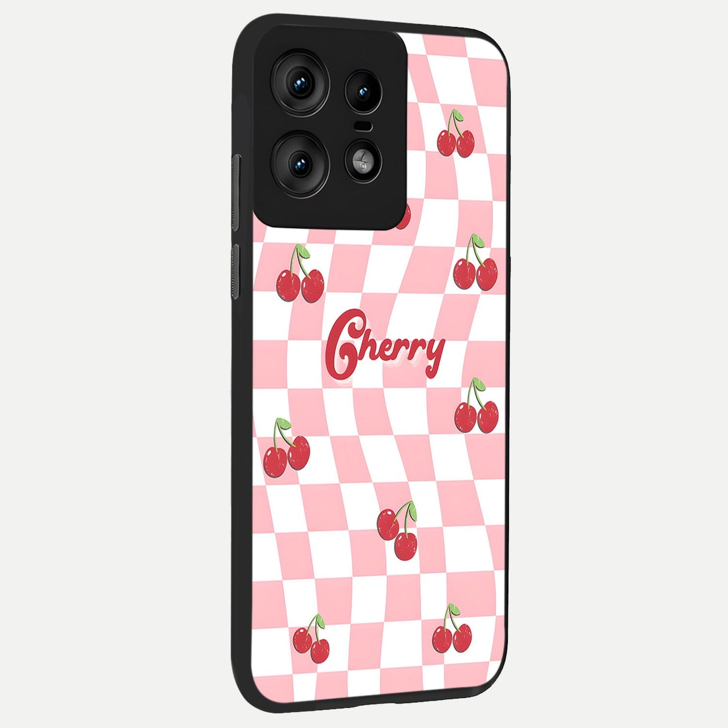  Sweet Cherry Vibes back cover For Moto Edge50 Pro slim fit glass case with vibrant aesthetic design