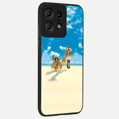  Tropical Fun Squad back cover For Moto Edge50 Pro slim fit glass case with vibrant aesthetic design