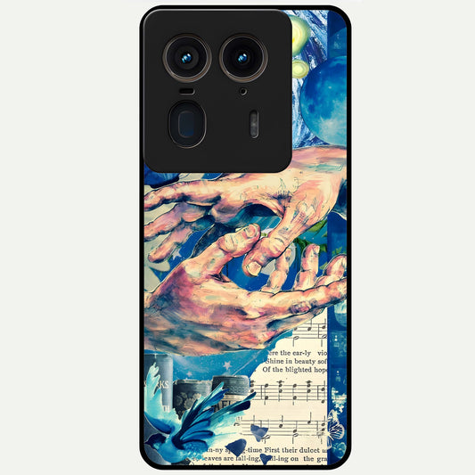  Aesthetic Divider Glass Case For Moto Edge 50 Ultra back cover – full design glossy printed glass finish