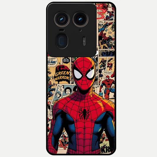  Aesthetic Spider Glass Case For Moto Edge 50 Ultra back cover – full design glossy printed glass finish