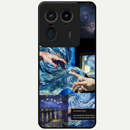  Aesthetic Vando Hands Glass Case For Moto Edge 50 Ultra back cover – full design glossy printed glass finish