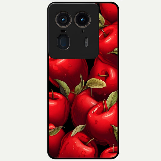  Apple Pattern Glass Case For Moto Edge 50 Ultra back cover – full design glossy printed glass finish