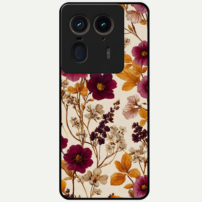  Autumn Wine Bloom Glass Case For Moto Edge 50 Ultra back cover – full design glossy printed glass finish