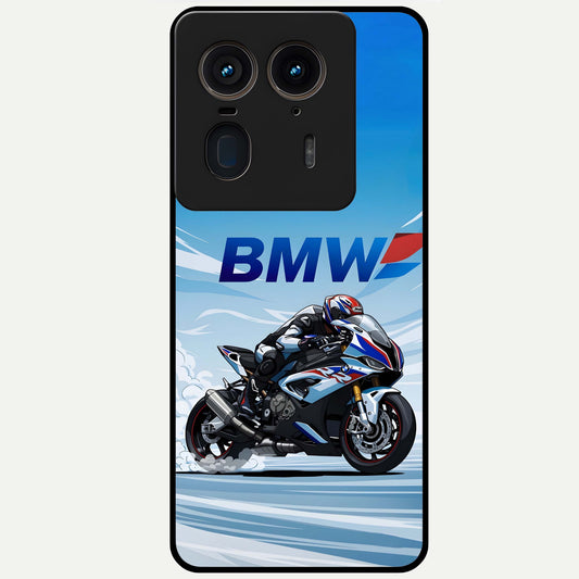  BMW Power Drift Glass Case For Moto Edge 50 Ultra back cover – full design glossy printed glass finish