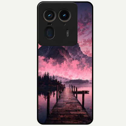  Beautiful Mountain View Glass Case For Moto Edge 50 Ultra back cover – full design glossy printed glass finish