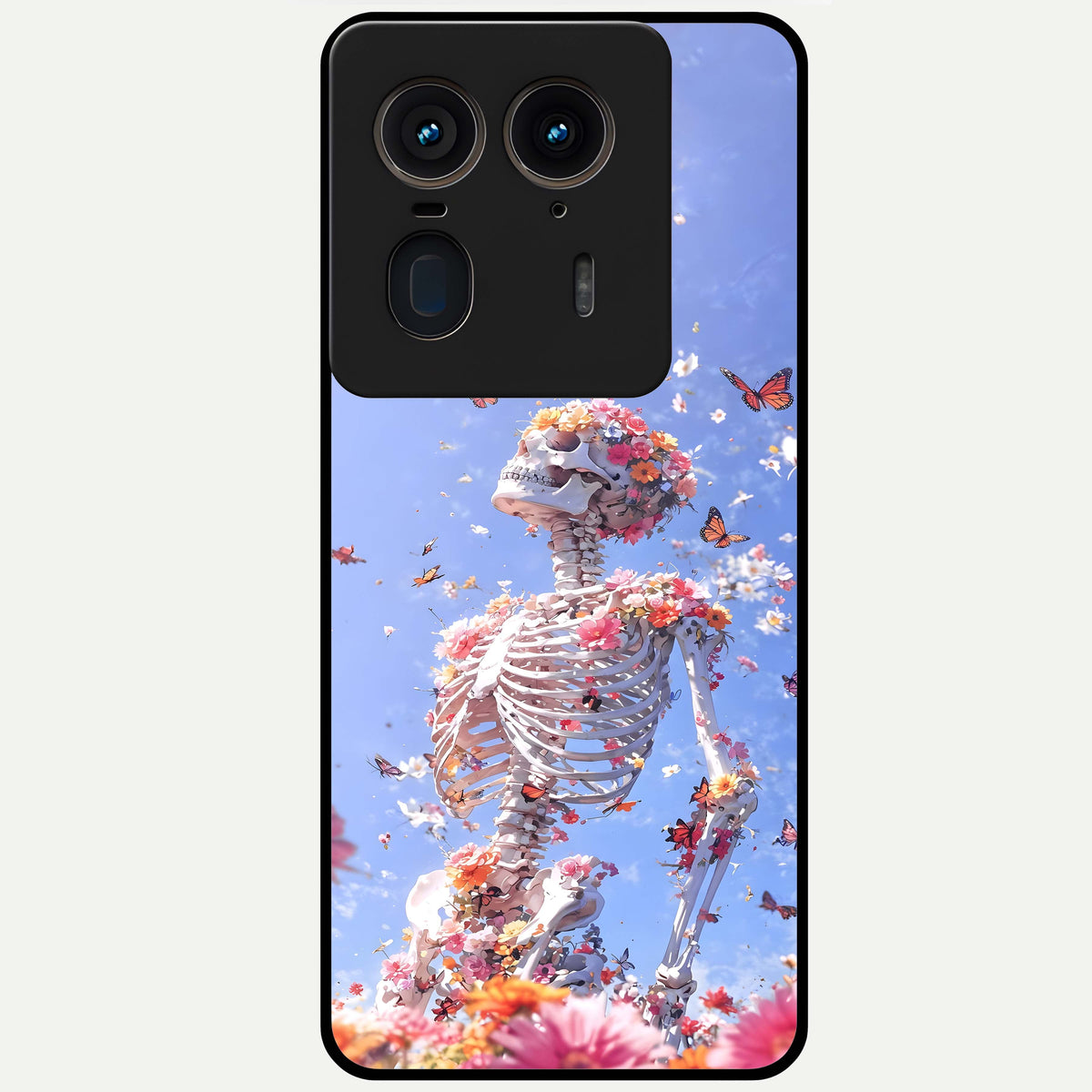  Bloom Beyond Bones Glass Case For Moto Edge 50 Ultra back cover – full design glossy printed glass finish
