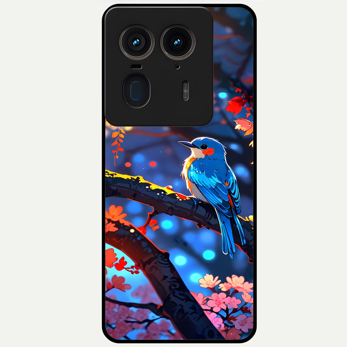  Blooming Water Drift Glass Case For Moto Edge 50 Ultra back cover – full design glossy printed glass finish