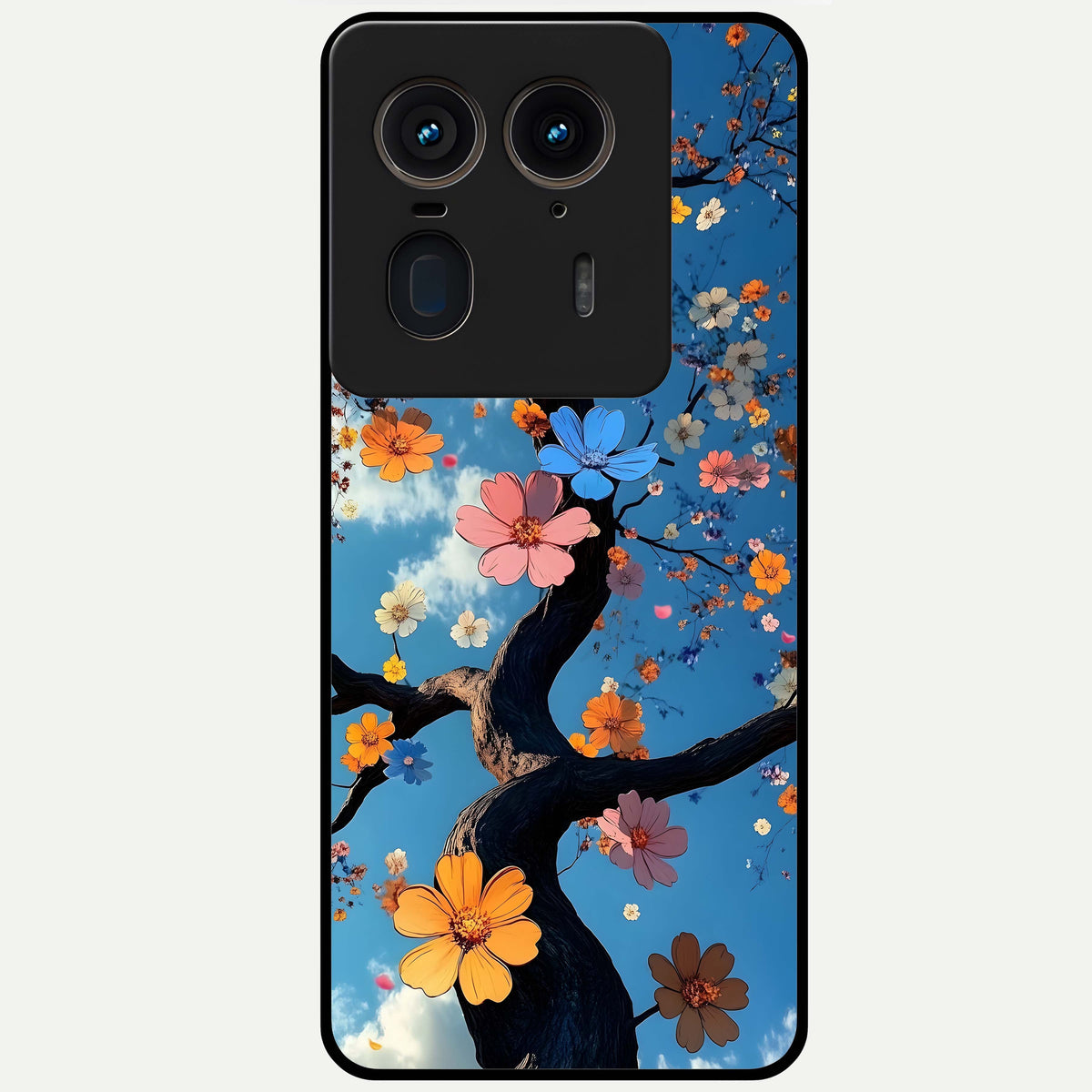 Blossom Dream Sky Glass Case For Moto Edge 50 Ultra back cover – full design glossy printed glass finish