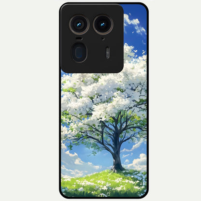  Blossom Sky Serenity Glass Case For Moto Edge 50 Ultra back cover – full design glossy printed glass finish