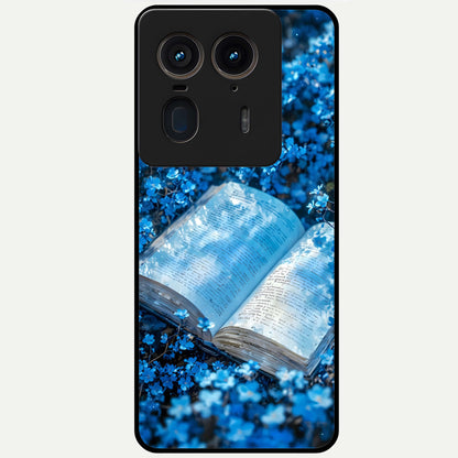  Blue Bloom Tales Glass Case For Moto Edge 50 Ultra back cover – full design glossy printed glass finish