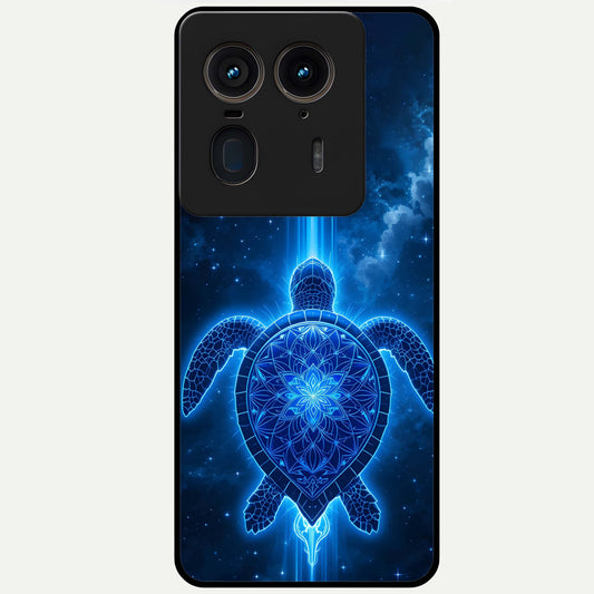  Blue Galaxy Turtle Glass Case For Moto Edge 50 Ultra back cover – full design glossy printed glass finish