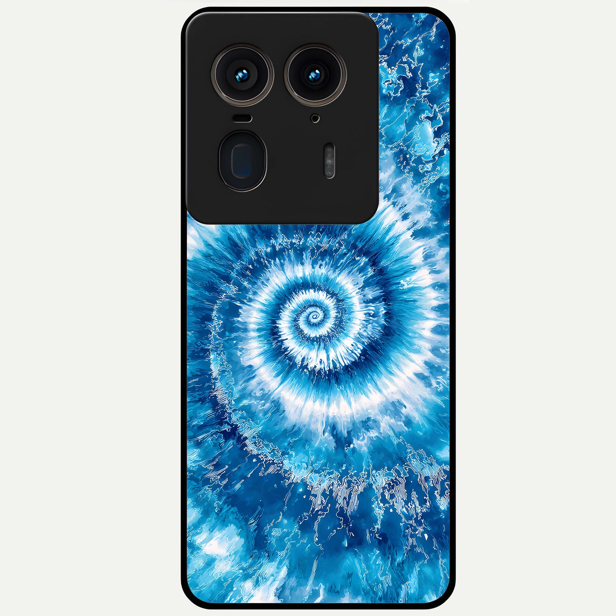 Blue Galaxy Wave Glass Case For Moto Edge 50 Ultra back cover – full design glossy printed glass finish
