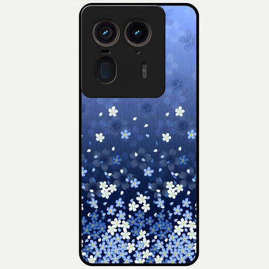  Blue Starry Glass Case For Moto Edge 50 Ultra back cover – full design glossy printed glass finish