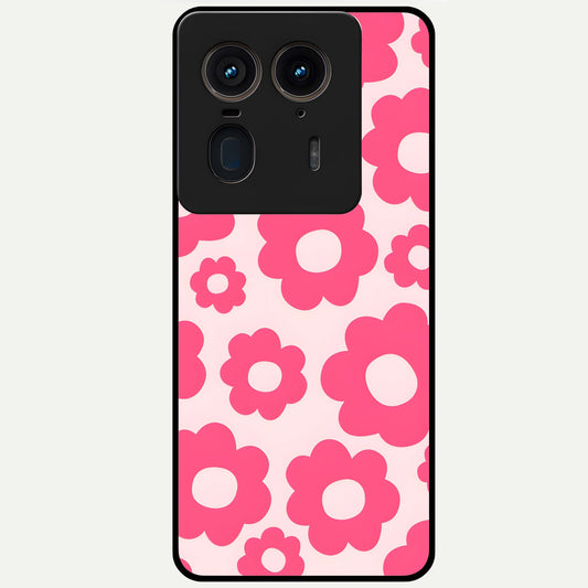 Blush Flower Pop Glass Case For Moto Edge 50 Ultra back cover – full design glossy printed glass finish