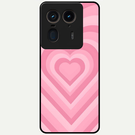  Blush Heart Waves Glass Case For Moto Edge 50 Ultra back cover – full design glossy printed glass finish